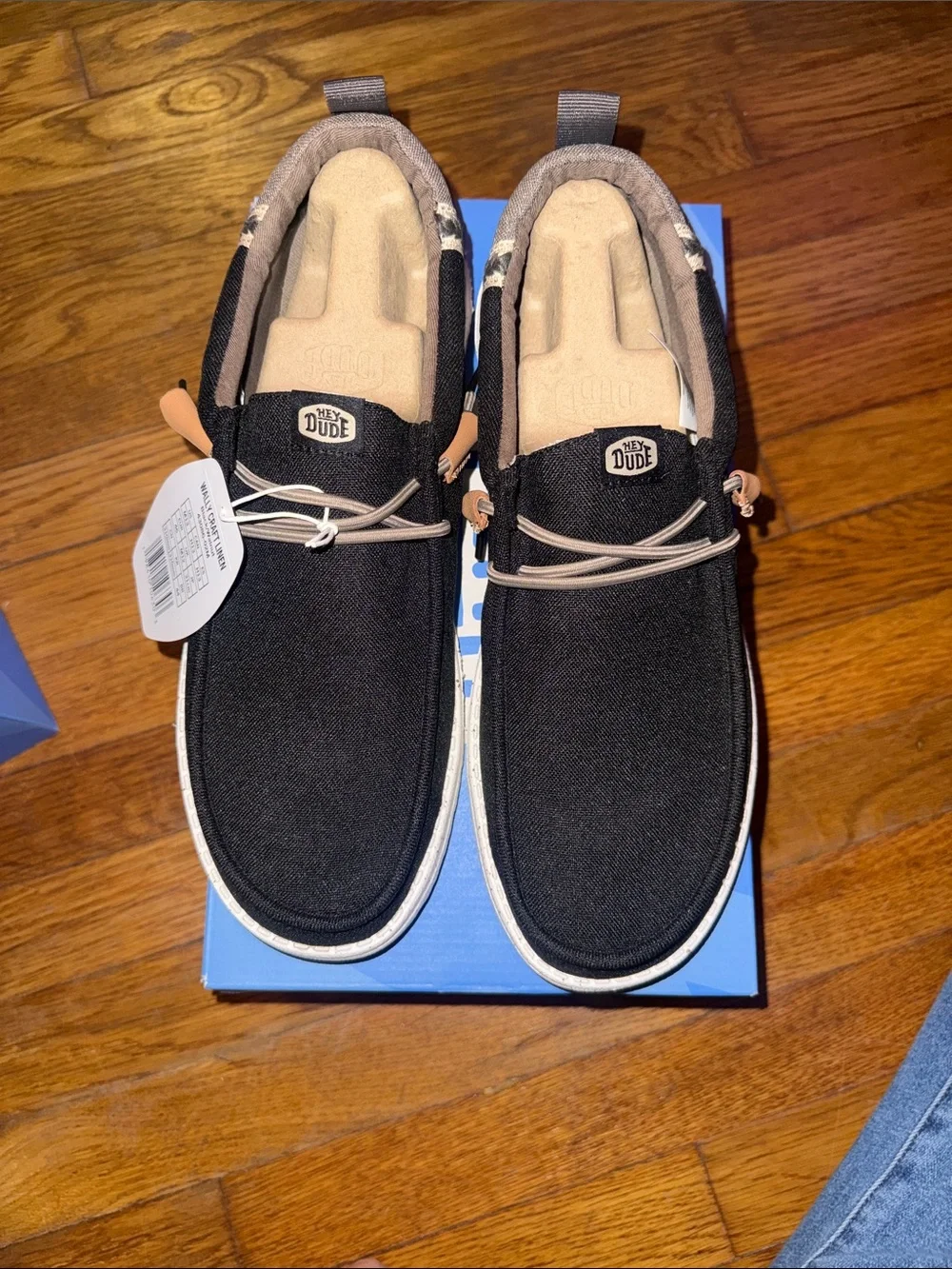 Hey Dude Wally Craft Linen Black/Walnut